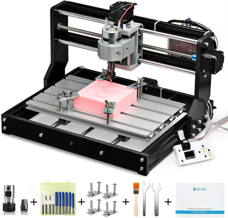 Router Kit GRBL Control 3 Axis Plastic Acrylic PCB PVC Wood Carving Milling Engraving Machine with Offline Controller, XYZ Working Area 300 x 180 x 45mm M7