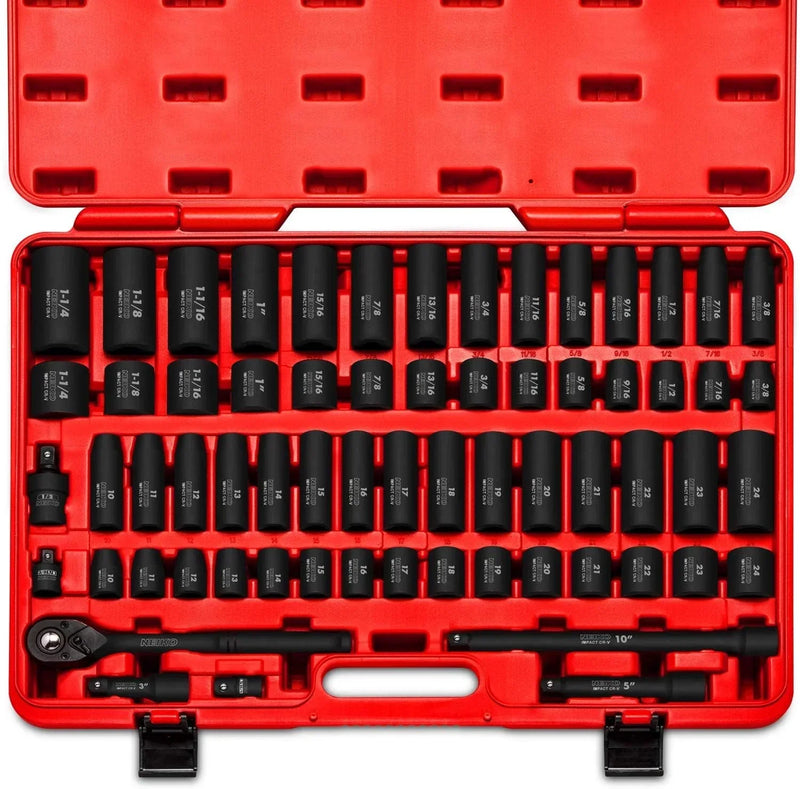 1/2" Drive Master Impact Socket Set, 65 Piece D4