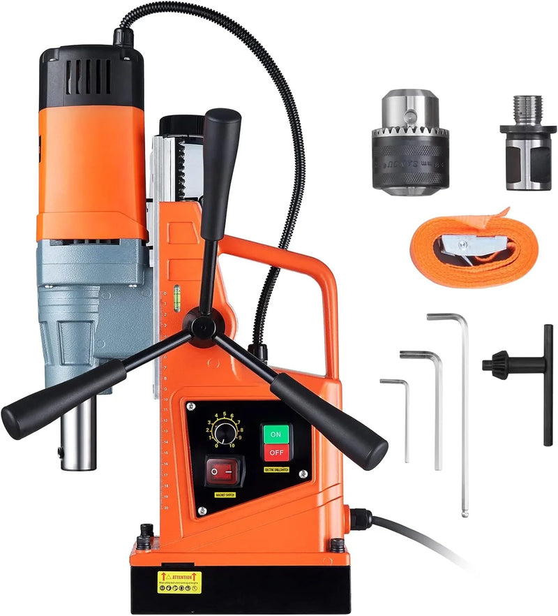 Mag Drill Press, 1550W 2" Boring Diameter, 2922lbf Power Magnetic Drill, 500 PRM, 10-Speed, Electric Drilling Machine for Metal Surface, Industrial and Home Improvement V5