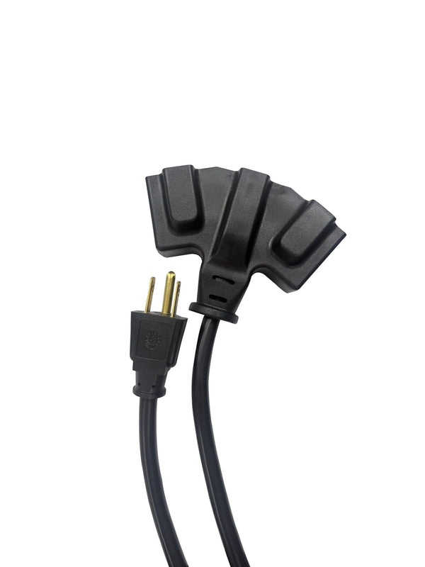 20' 16 Gauge 3-Tap Outdoor Extension Cord, Black W2
