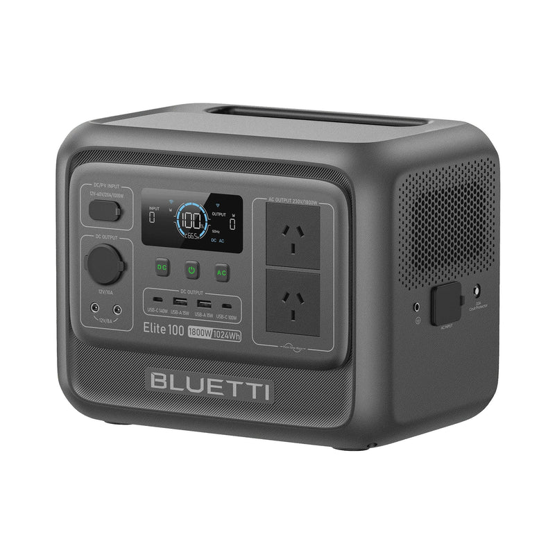 BLUETTI Elite 100 V2 Portable Solar Generator, 1024Wh LFP Battery, 1800W AC Output, Compact Backup Power for Camping and Home A8