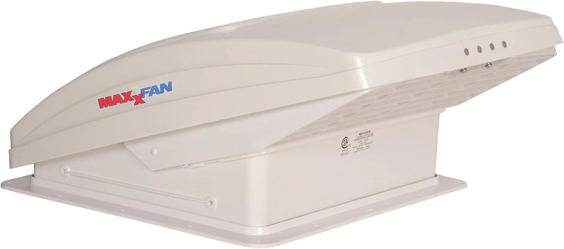 Deluxe - All-In-One RV Vent, Shield & Fan; Built-In Rain Shield, 10 Speed Reversible Fan with Thermostat, Fits Standard 14"x14" Roof Openings, 12V Long Life Motor, White (00-05100K) H3