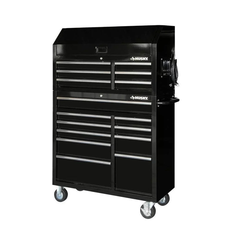 41 in. 16-Drawer Tool Chest and Cabinet Combo in Gloss Black R8