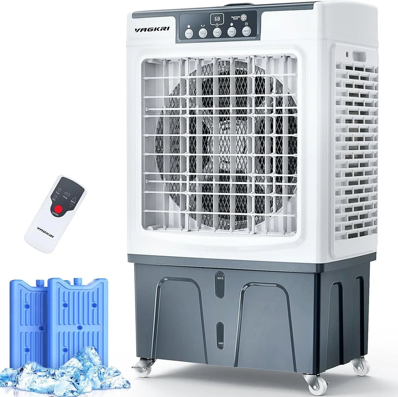 Evaporative Cooler, Air Cooler, 120°Oscillation Swamp Cooler with Remote Control, 24H Timer, 3 Wind Speeds for Outdoor Indoor Use,8 Gallon I1