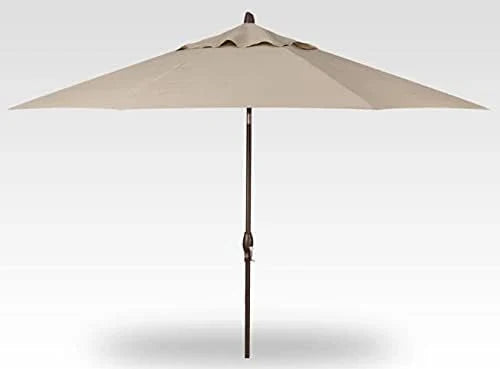 Luxurious automatic tilting octagonal market umbrella, 9 feet long - outdoor terrace, veranda, pool, backyard standalone umbrella - ultra-high strength, equipped with bronze frame and Obrazia 2 fabric (khaki color) Y0
