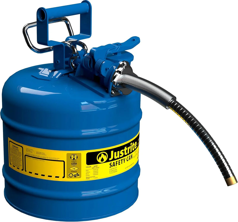 5-Gallon Type II Red Safety Gas Can – OSHA-Approved Steel Fuel Container with Flame Arrester, Self-Closing Lid & 1" Flexible Spout (7250130) T1