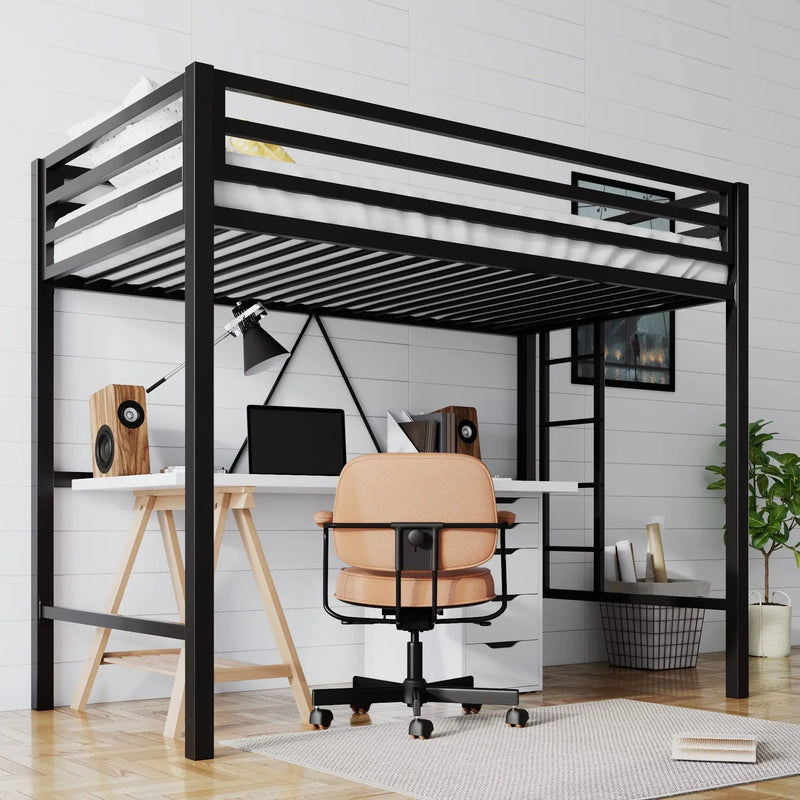 Junior Loft Bed Twin Size, Heavy Duty Twin Bed Frame D7