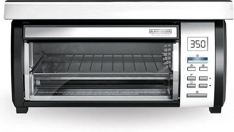 BLACK DECKER SpaceMaker Under Counter Toaster Oven, Digital Controls, Black/Stainless Steel, Fits 9-测-- Pizza or 4 Slices S2