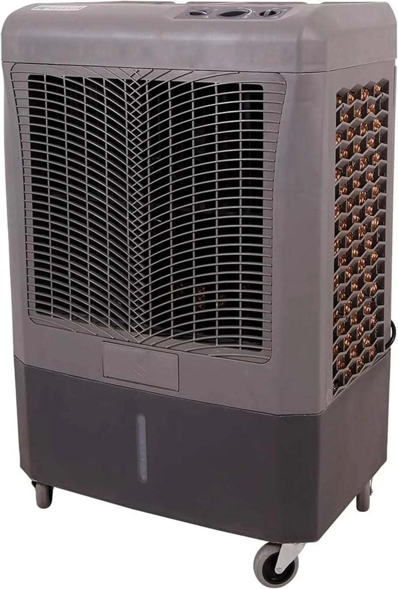 Portable Swamp Coolers - 1300 CFM MC18M Evaporative Air Cooler with 2-Speed Fan, 53.4 dB - 500 sq. ft. Coverage Evaporative Air Cooler Portable High Velocity Outdoor Cooling Fan by Hessaire - White C6