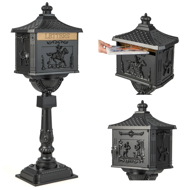 Cast Aluminum Mailbox with Post I2