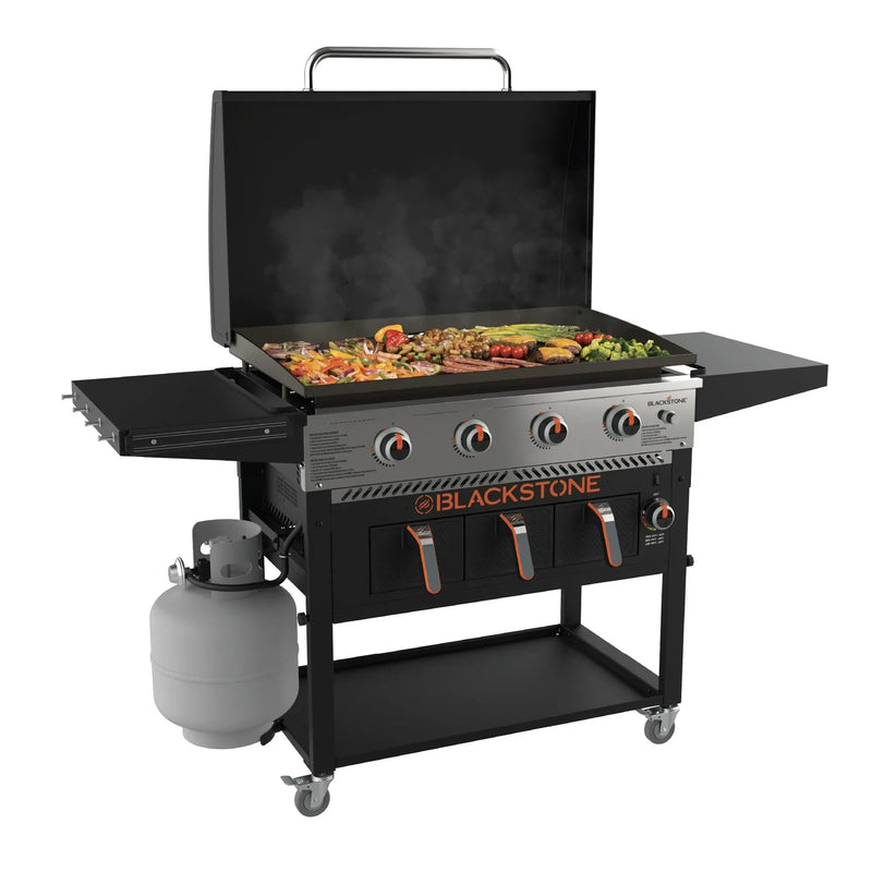 Blackstone 4-Burner 36" Propane Outdoor Griddle with Air Fryer and Hood W4