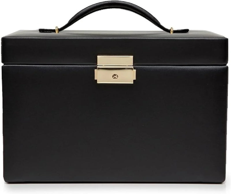 Medium-sized jewelry box, made of tin - 28 compartments, 10 spaces for storing rings, 20 slots for ear piercings 10 compartments for storing necklaces - Includes a handbag N2