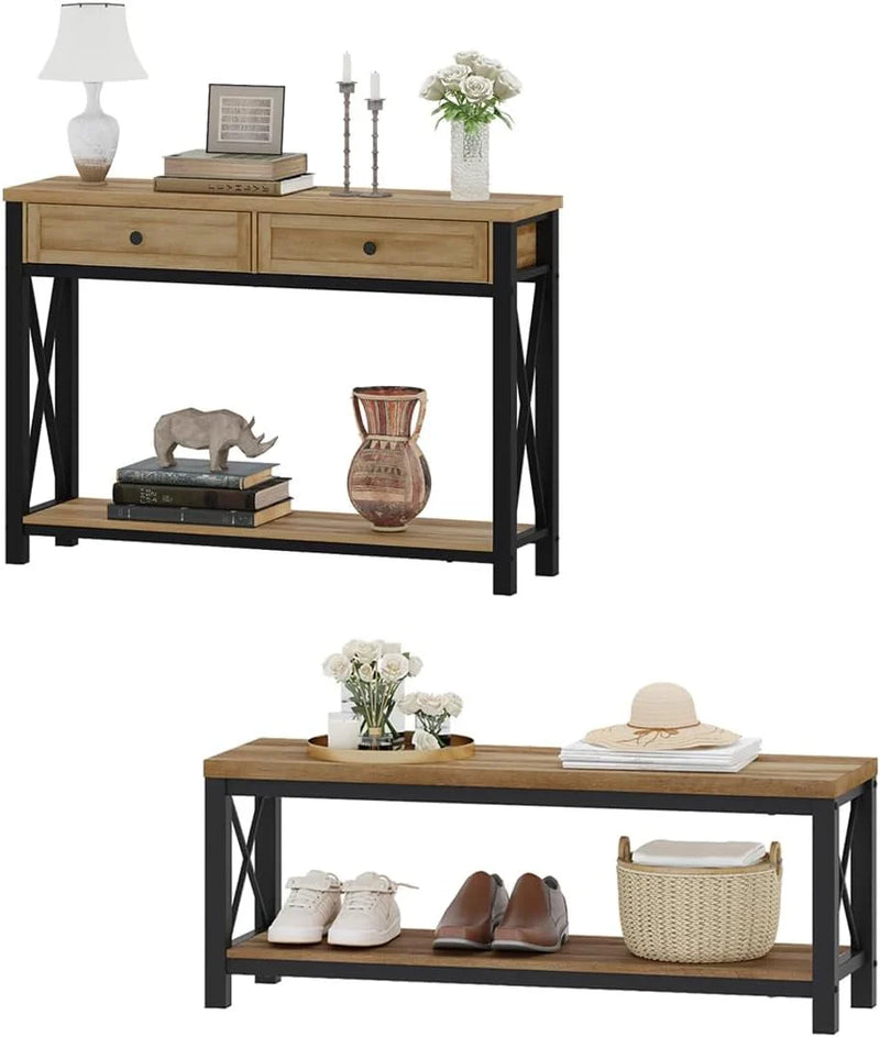 Wooden furniture sets, cabinets with drawers and storage benches with shoe racks, are suitable for entrances, living rooms and bedrooms. D9