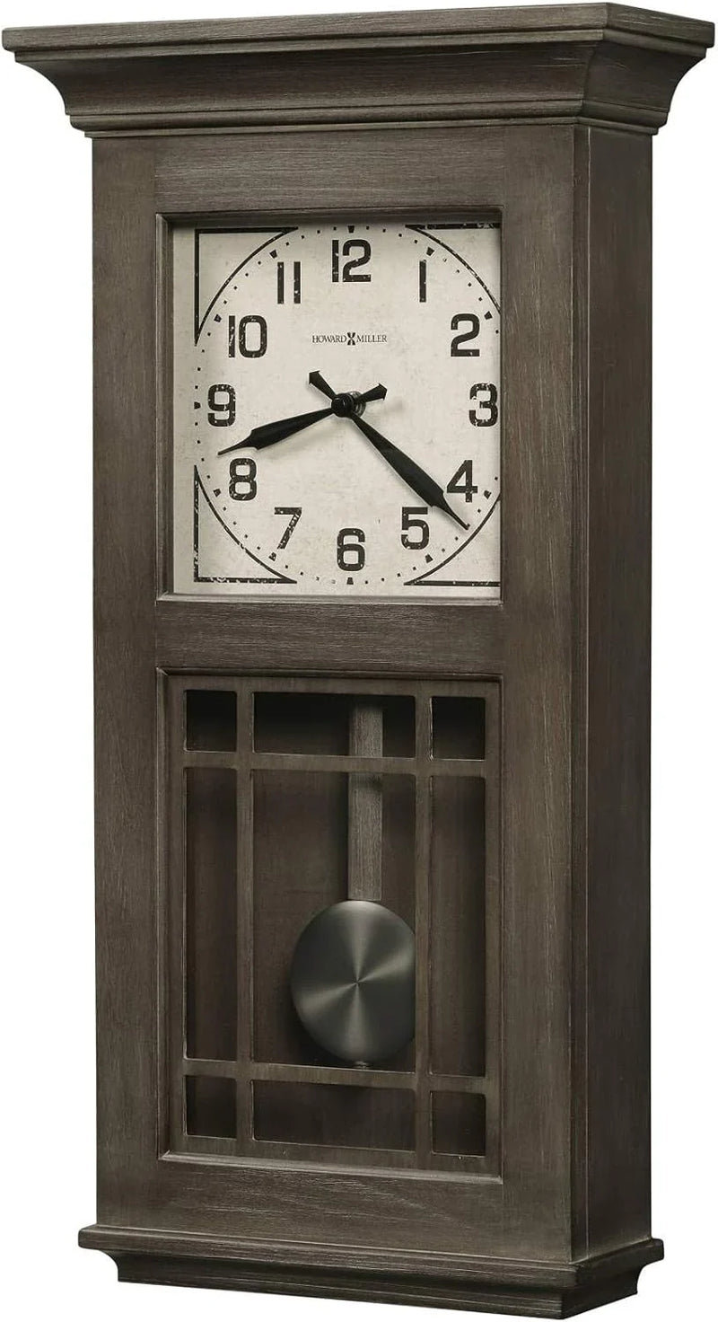 Wall clock - Vintage Bohemian lacquer design, natural recycled wood style, retro home decoration, quartz single-beat pendulum mechanism, automatic night-time bell-silencing function E3