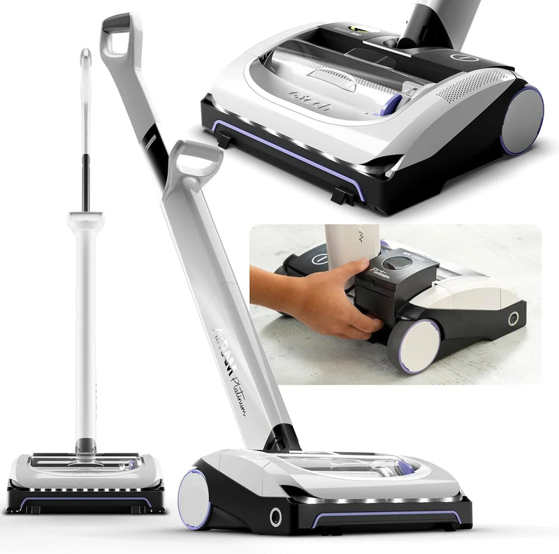 Platinum Cordless Vacuum Cleaner - Includes Anti-Hair Wrap Brush Bar - Perfect for Carpet and Hardwood Floors - Rechargeable 22v Li-ion Battery - Lightweight (7 lbs.) T7
