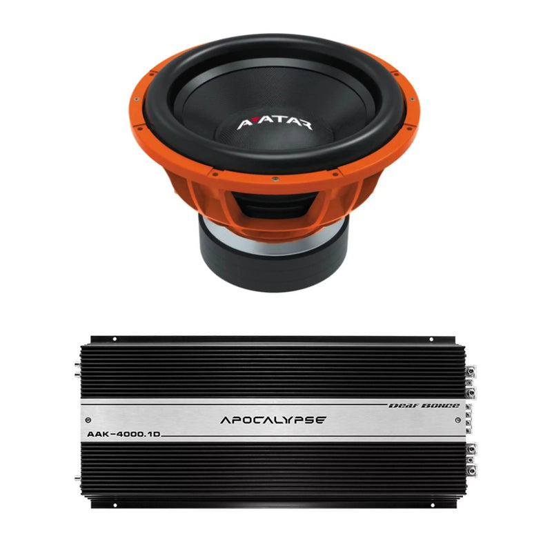Deaf Bonce Car Audio 15" 2Ohm Avatar Subwoofer STU-1546-D2&Monoblock Amp Package New N7