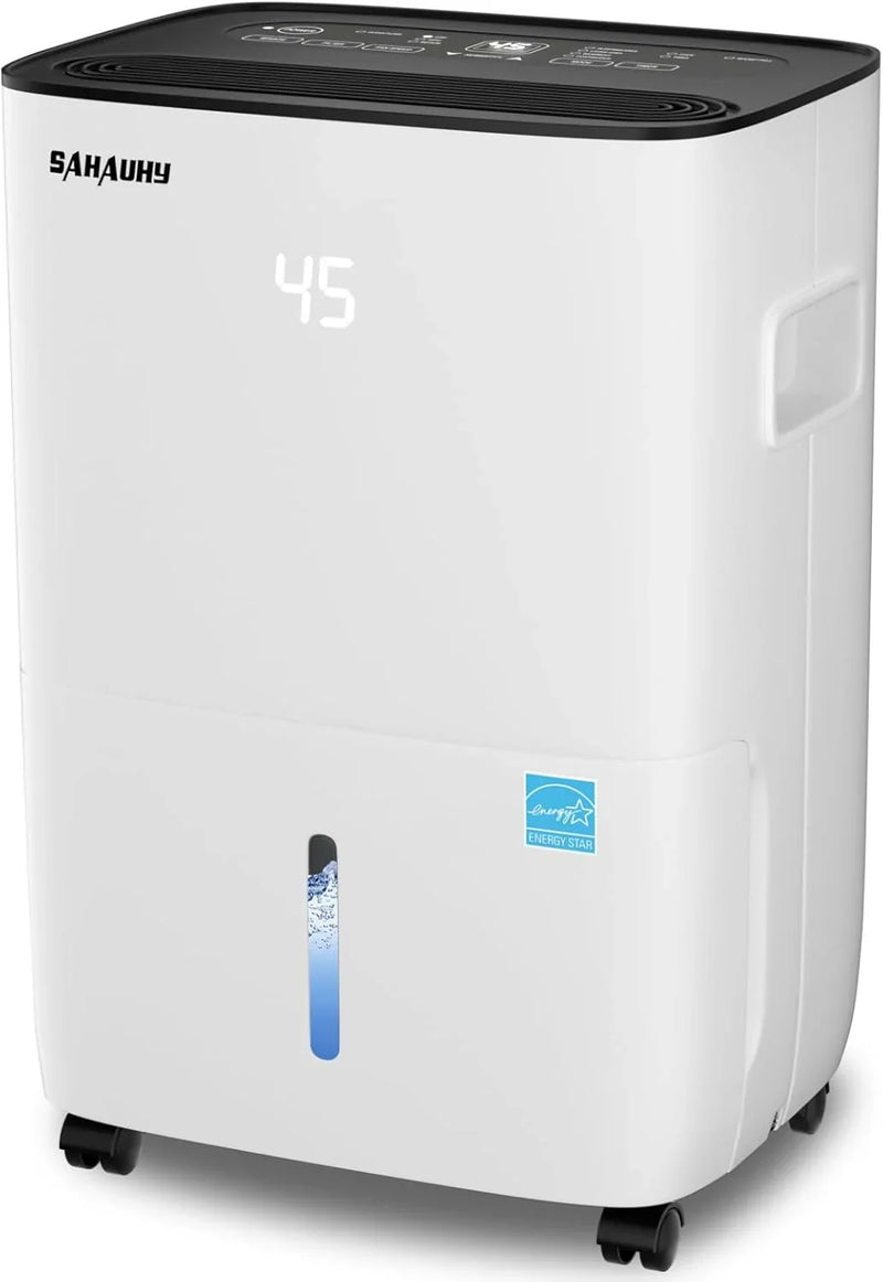 80-gallon Energy Star dehumidifier for basement, family bedrooms, large rooms (with a maximum area of up to 5200 square feet), equipped with drainage pipes and water tank X8