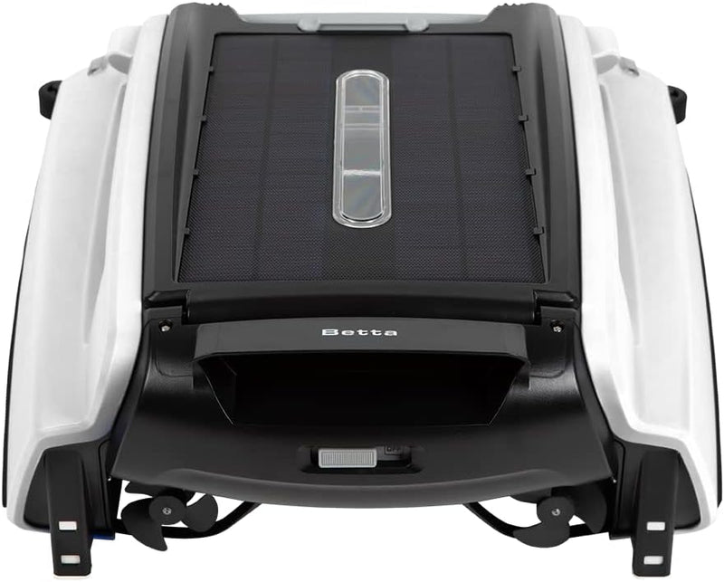 Betta SE Solar Powered Automatic Robotic Pool Surface Skimmer Cleaner with 30-Hour Continuous Cleaning Battery Power and Re-Engineered Twin Salt Chlorine Tolerant Motors (Blue) W0