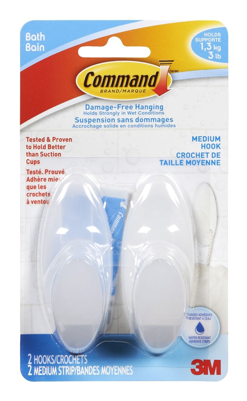 3M Command Medium Bathroom Hook, 2-pk R2