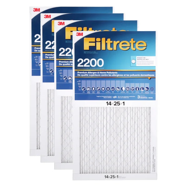 3M Filtrete MPR 2200 1-in Premium Furnace Filters, 4-pack V4