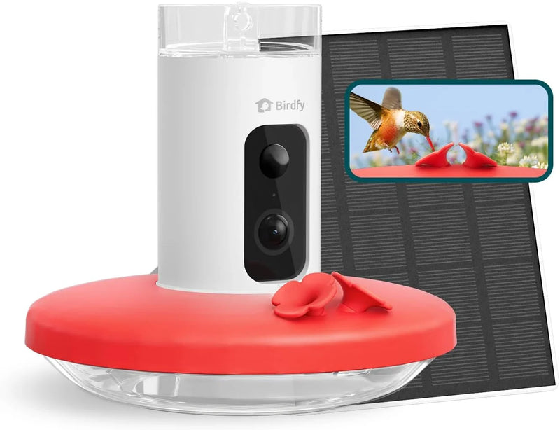 Hummingbird Feeder (Outdoor Hanging Type, with Camera, Ant-proof Groove), supports real-time viewing via 1080P high-definition application, equipped with artificial intelligence hummingbird recognition function, automatic recording and alarm function Q6