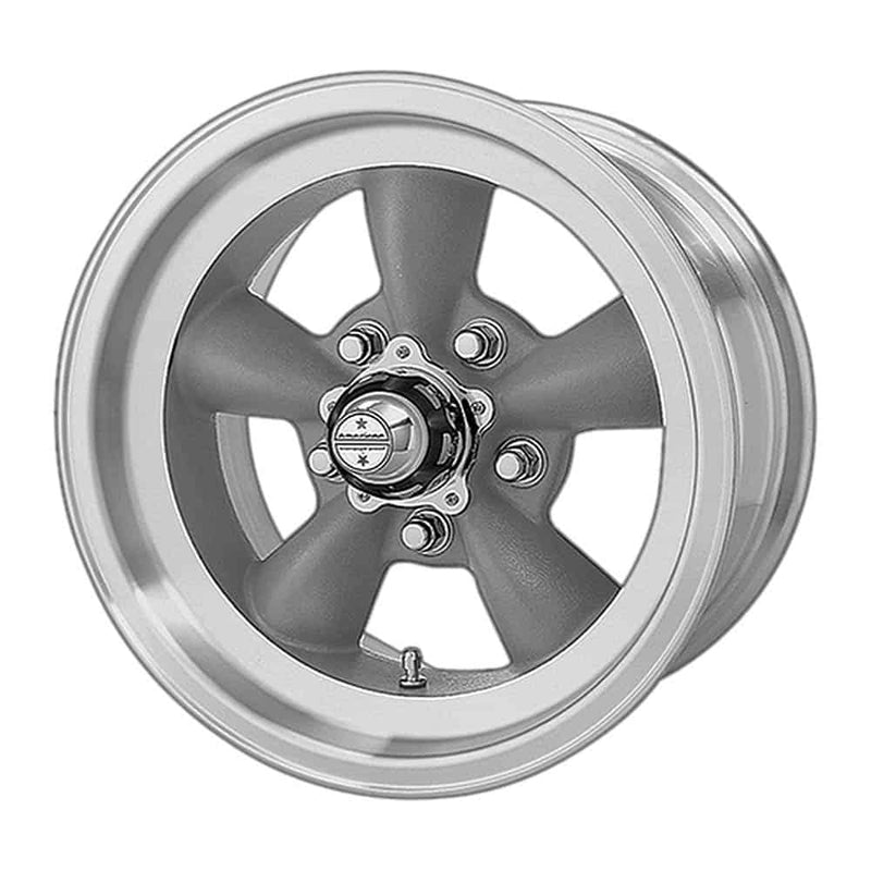 American Racing Vintage VN105 TORQ THRUST D VN105D 15X8.5 5X4.5 GRAY MACH-LP -25MM C5