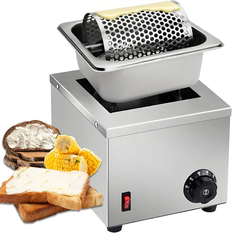Electric Butter Wheel Warmers for Spreads Butter Evenly to Bread, Stainless Steel Butter Roller for Butter Sauces or Oil, for Indoor/Outdoor Picnics Camping BBQ K9