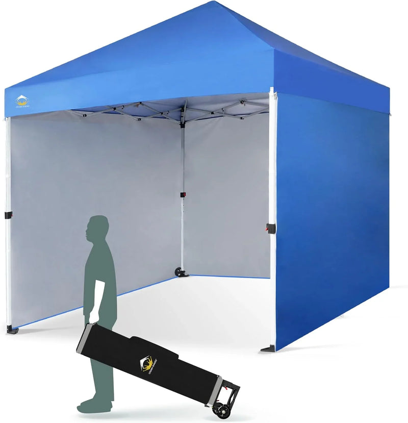 10X10 Comercial Instant Canopy Pop Up Tent with Center Lock (10x10 with 4 Sidewalls, Grey) J0