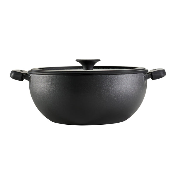 4.8 Qt Utsava Pre-Seasoned Cast Iron Kadai with Lid I6