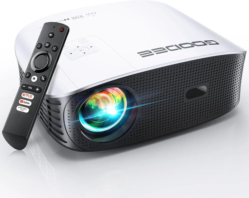 Intelligent 4K projector, equipped with 5G WIFI and Bluetooth functions, supports Dolby sound effect, outdoor projector, 400-inch zoom home theater projector, compatible with TV stick. D0