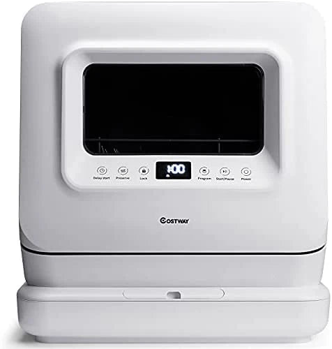 COSTWAY Portable Countertop Dishwasher, with 7.5L Openable Water Tank L2