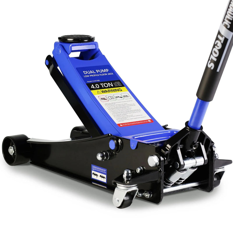 4-Ton Floor Jack, Low Profile Car Jack, Heavy-Duty Trolley Jack Car Lift with Dual Pump Pistons, Lifting Range 4"-21", 8000LBS N9