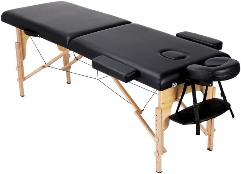 Massage Table Lash Bed Portable Massage Spa Bed Beauty Tattoo Table Adjustable for Eyelash Tech Physical Therapy Couch, Black D5