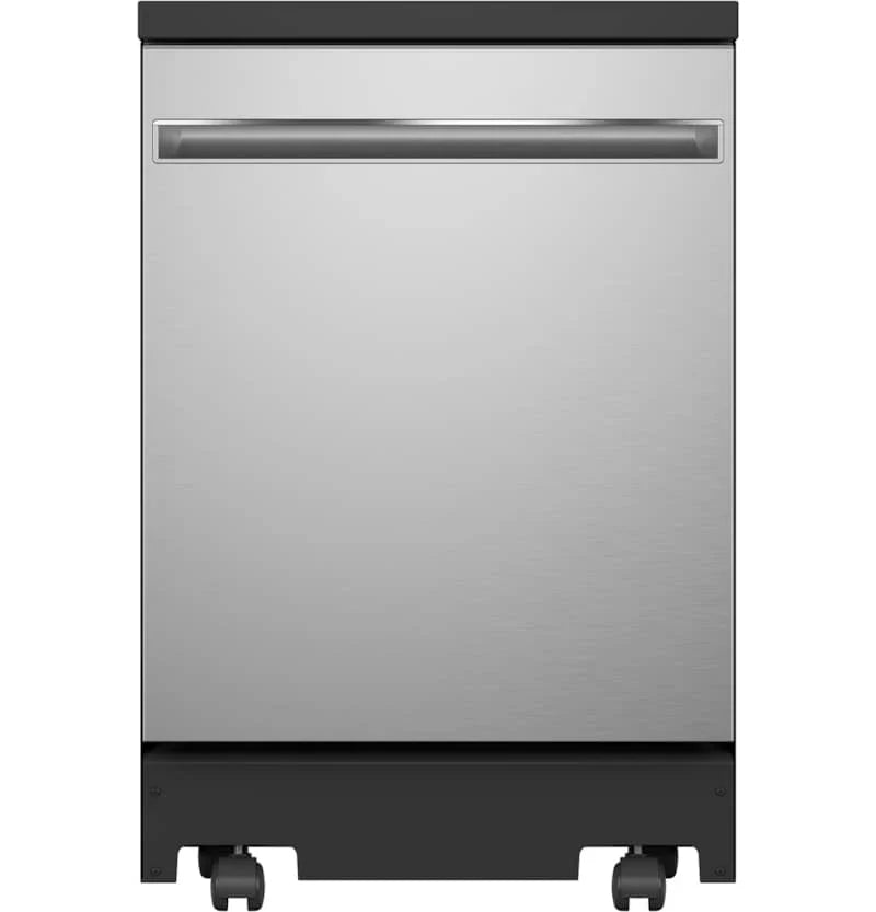 GE 24 Stainless Steel Portable Dishwasher With Sanitize Cycle H0