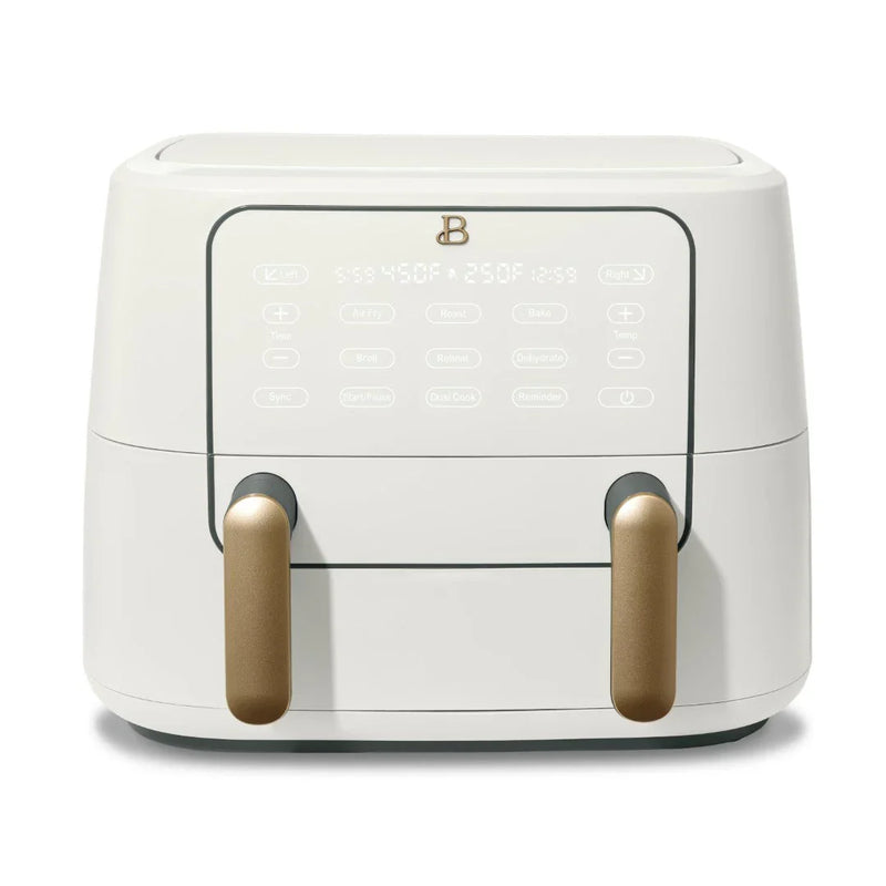 Beautiful 9QT TriZone Air Fryer, White Icing by Drew Barrymore M3