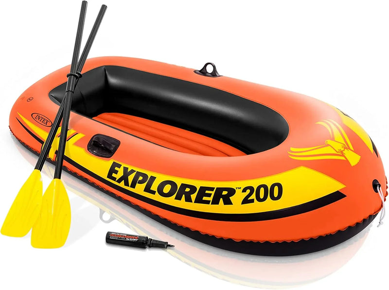 Explorer Inflatable Boat Series: Dual Air Chambers – Welded Oar Locks – Grab Handles – Bow Rope – Sporty Design T4