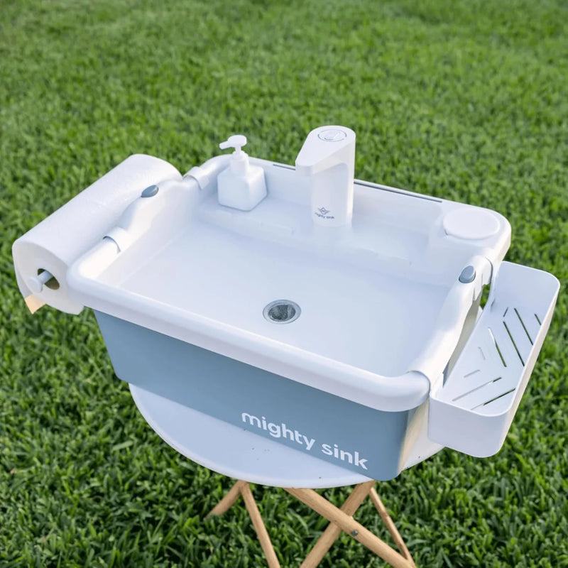 Mighty Sink Portable Sink: Patented Wash Station with Electronic Faucet | 2 Gallons | Easy Setup | Indoor & Outdoor Use | Ideal for Dishwashing, Camping Hygiene, Gardening, Pottery & More S3