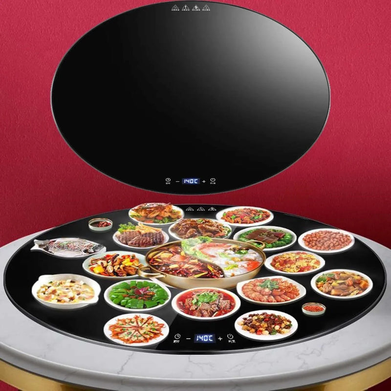 23/31/34in Insulation Glass Lazy Susan for Dining Table - Turntable Centerpiece, Silent/Smooth/Not Easy to Dump (Size: 88cm/34in) Q0