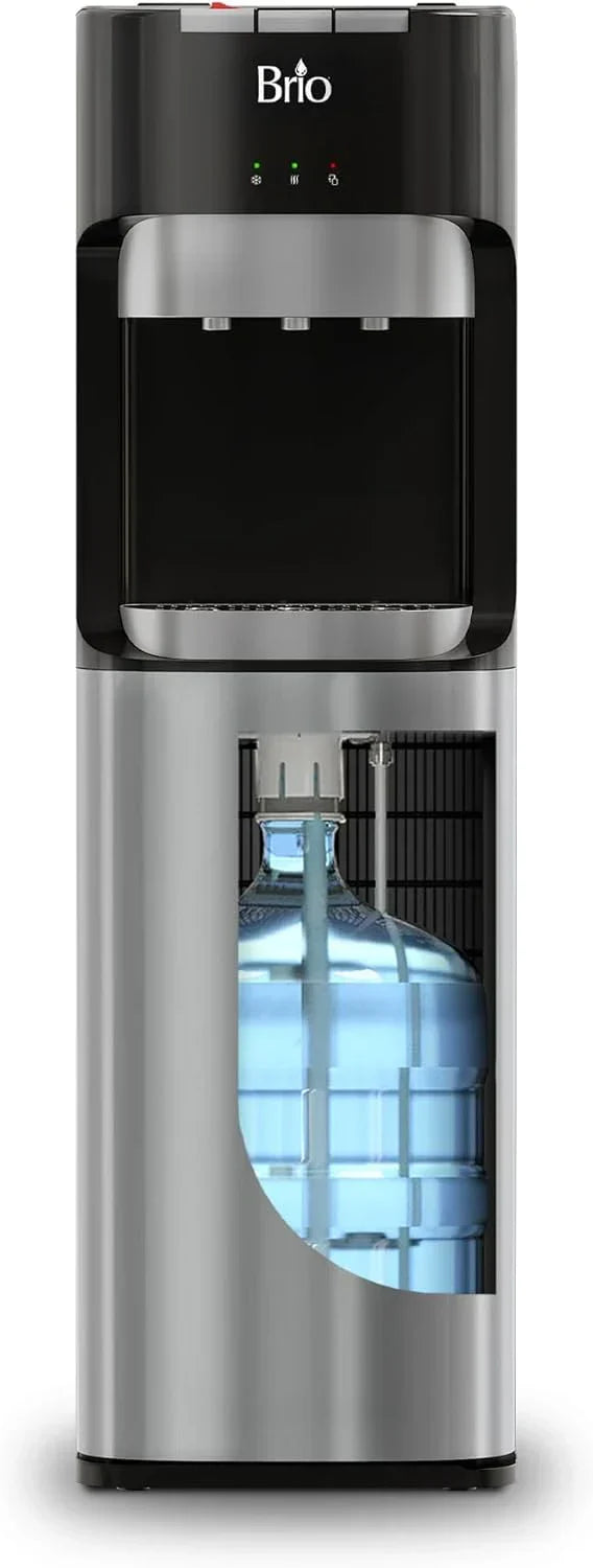 Bottom Loading Water Cooler Dispenser for 5 Gallon Bottles - 3 Temperatures with Hot, Room & Cold Spouts, Child Safety Lock, LED Display with Empty Bottle Alert, Stainless Steel G4