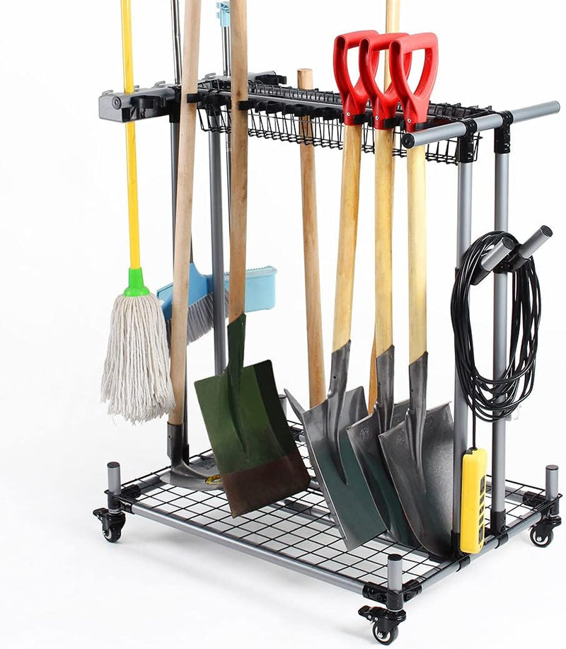 Metal Garden Tool Organizer Large Tool Rack Garage Storage Holder Q3