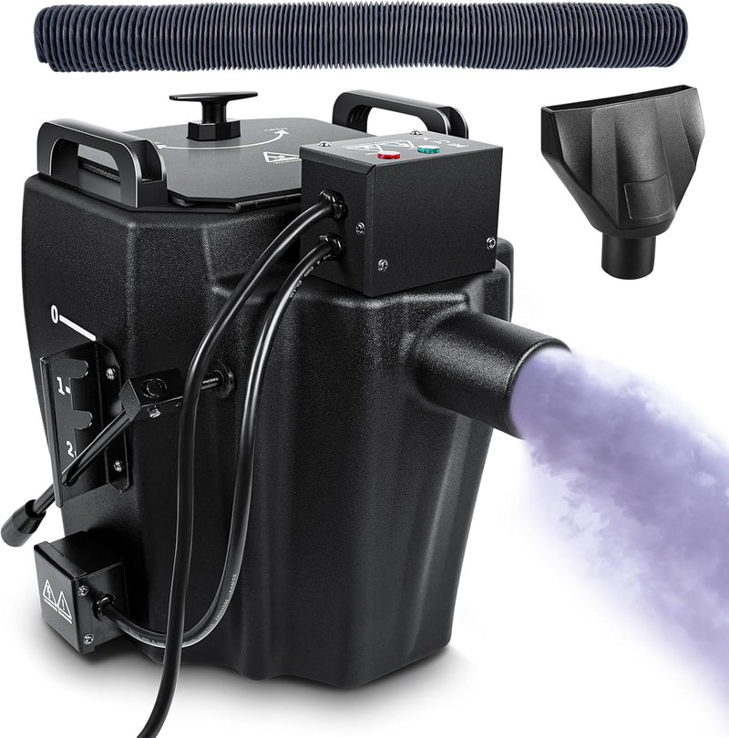 Dry Ice Fog Machine, 3500W Low Lying Fog Machine, Dry Ice Machine with Tube Nozzle High Density Fog Smoke for Wedding Party Events Stage Concert Club Performance DJ (Black) A6
