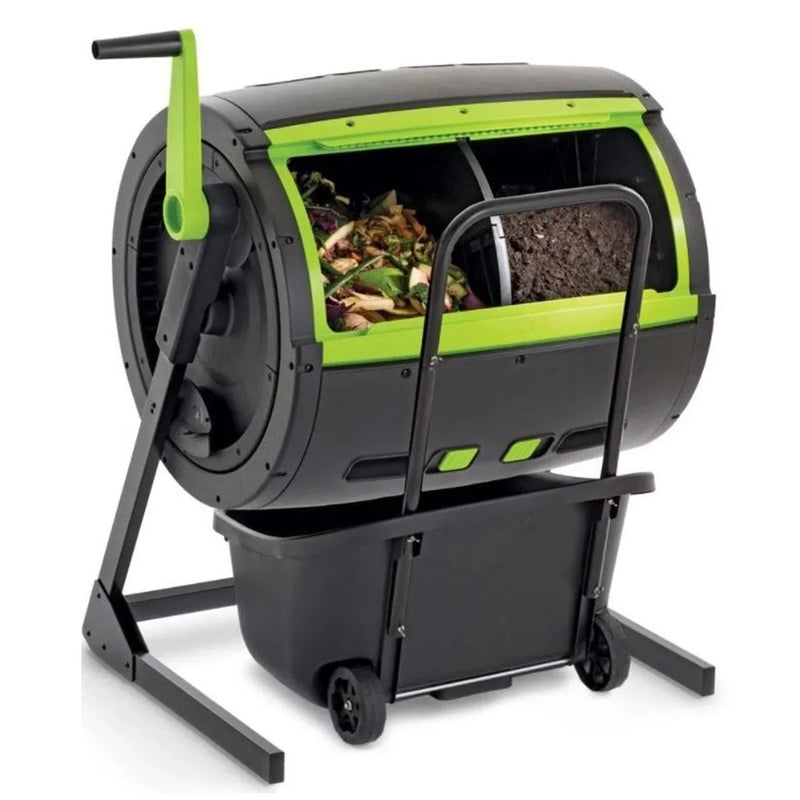 65-Gallon Compost Tumbler And Cart Combo W8