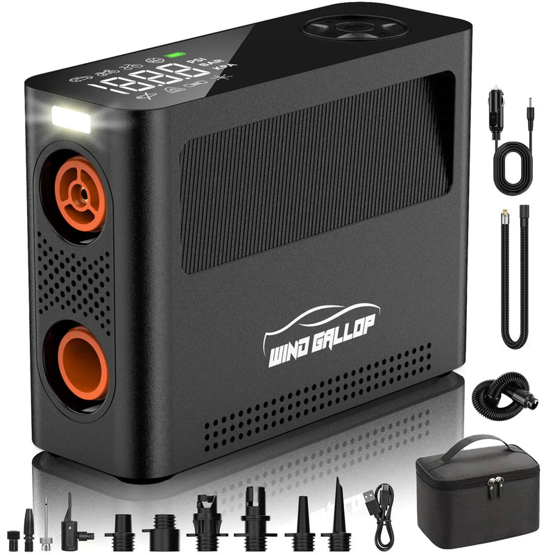 Tire Inflator Portable Air Compressor, Rechargeable Electric Paddle Board Pump 150PSI, 3X Faster Inflation 9 Pump Modes,Auto Air Pump for Car Tires Motorcycle Bike Ball SUP Tent Kayak Float C9