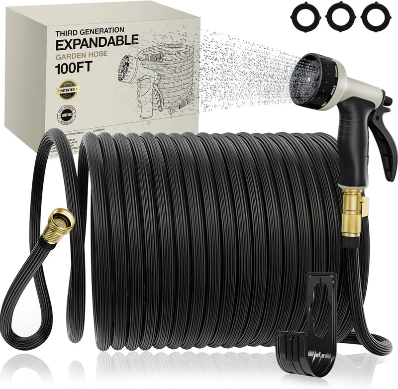 Expandable Garden Hose 100ft - New Patented Water Hose with 40 Layers of Innovative Nano Rubber Z4