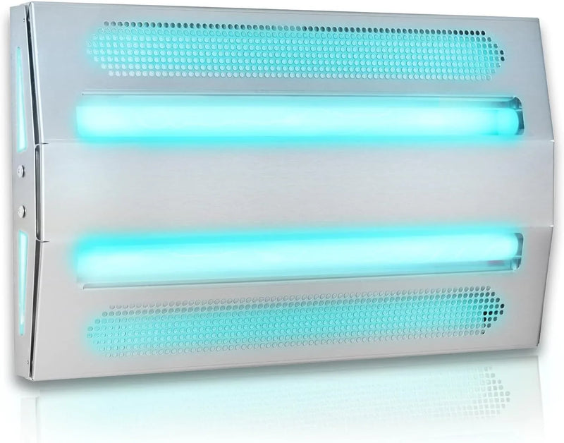 An indoor wall-mounted ultraviolet fly trap, used for catching flies, moths, mosquitoes and other flying insects. S7