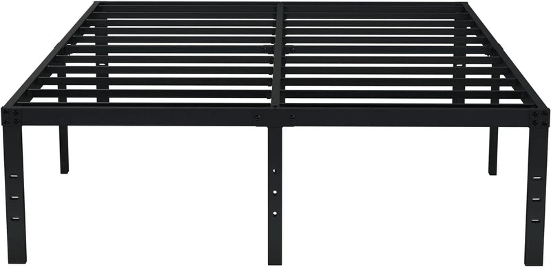 EMODA Queen Bed Frame No Box Spring Needed 18 Inch Heavy Duty Metal Tall Platform Bed Frame M6