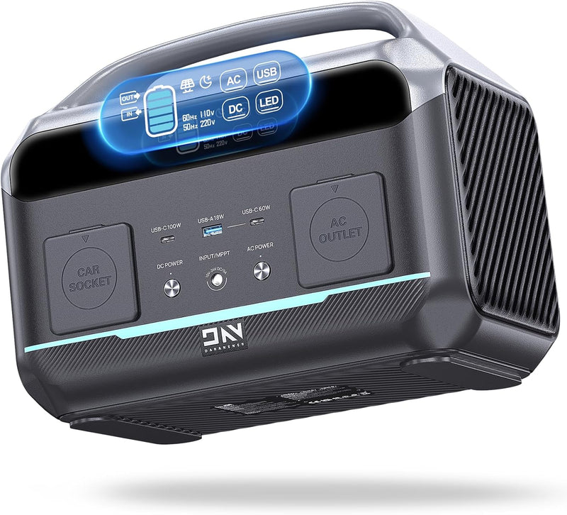 Portable Power Station 56000mAh, 179.2Wh LiFePO4 Battery Backup w/ 2 300W (Peak 600W) AC Outlets, 1.5hrs Fast Charging, Power Bank for Hurricane Emergency/Outdoor Camping/RVs/Home Use R8