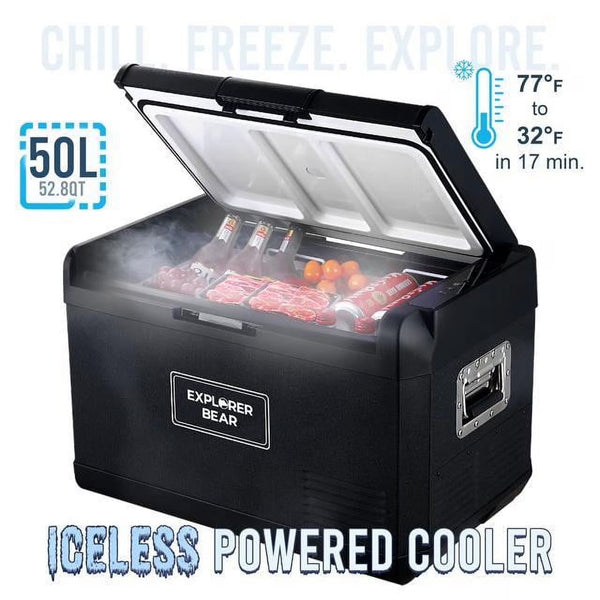 12V Car Fridge 50L 12/24V DC 110-240V AC Portable Freezer Compressor Cooler 0 H-50 H 3-Year Warranty L7