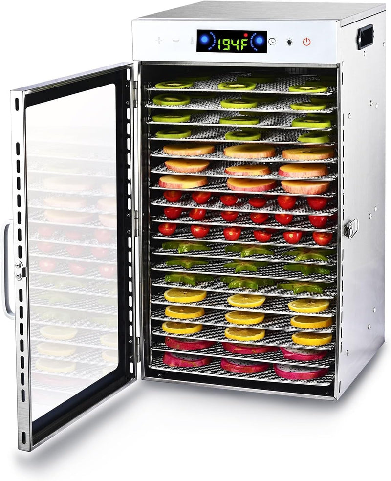 Touch screen 18-Floor Stainless Steel Food Dehydrator, Adjustable Timer and Temperature, 18 Racks, Dryer for Jerky, Meat, Fruits, herbs, tea, sourdough starter and Vegetables and lot more Z2