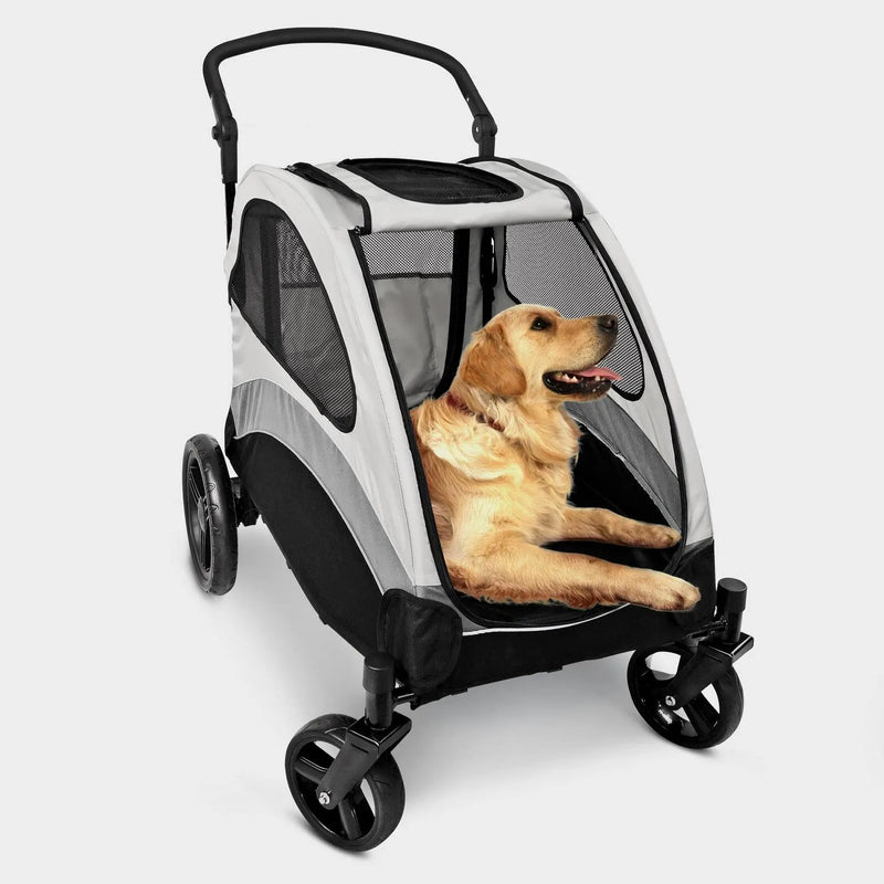 Foldable Pet Stroller for Large or 2 Dogs Cats Jogger Wagon with 4 Wheels U3